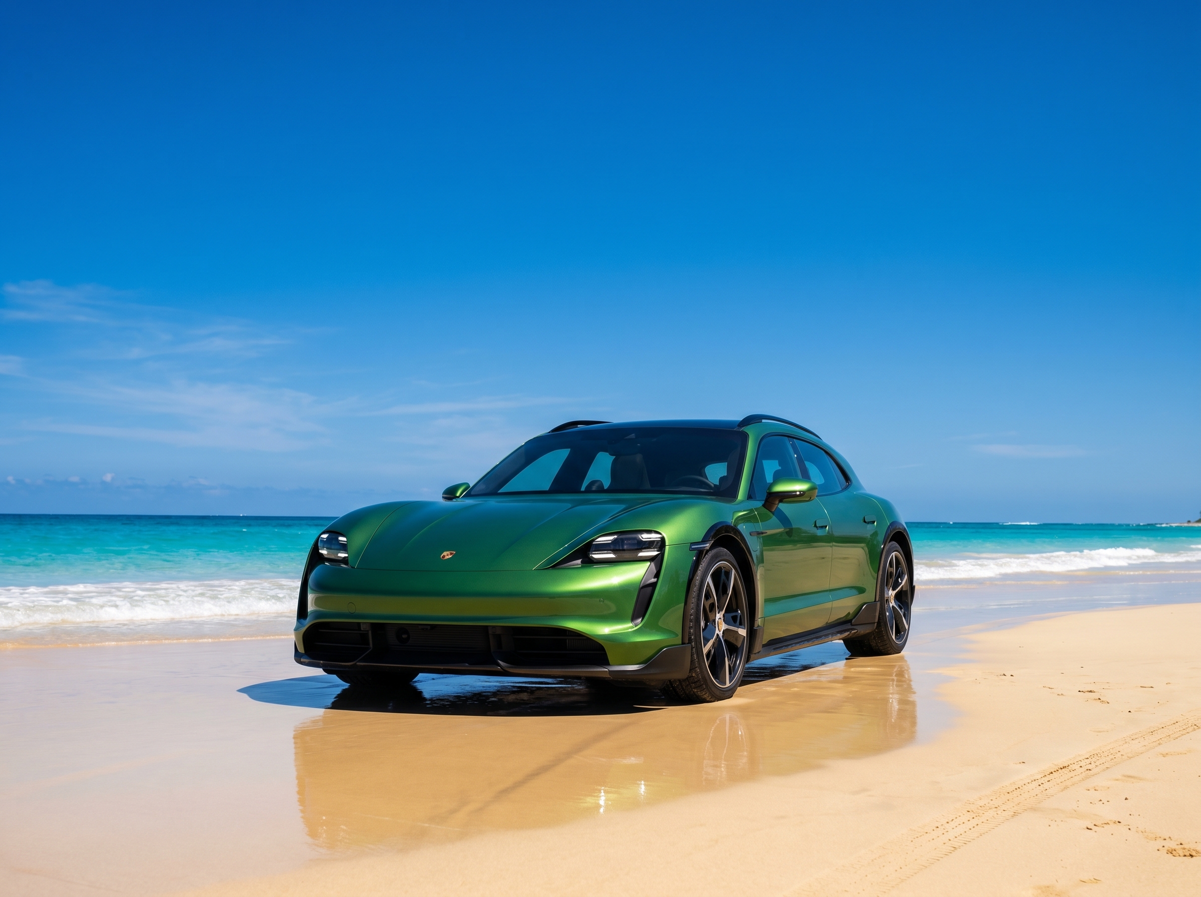 Porsche Taycan Turbo Cross Turismo em cena cinematografica